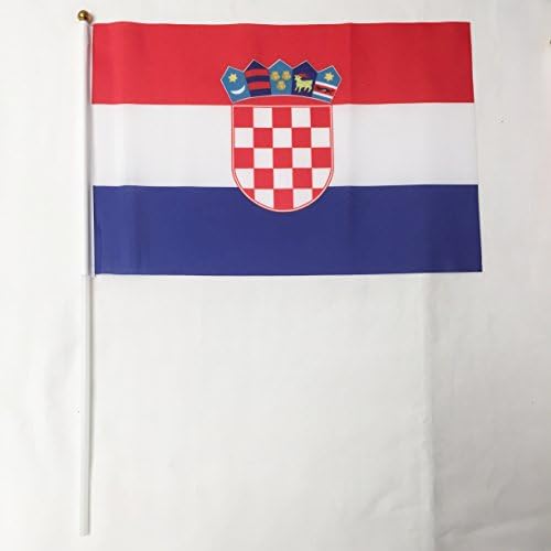 Croatia 12-Pack 4 x 6 Inch Polyester Country Hand Flags Desk Waving Parade