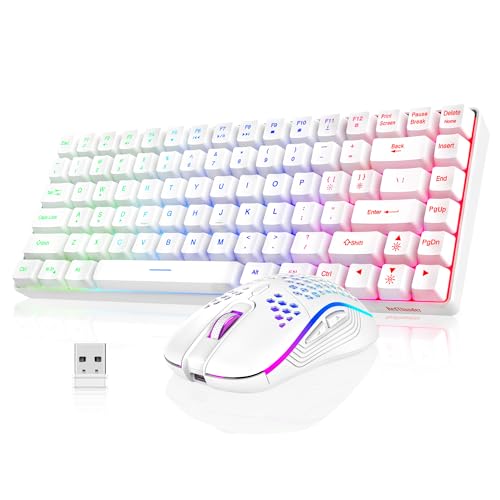RedThunder K84 Wireless Keyboard and Mouse Combo White