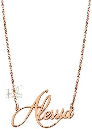 Donipreziosi Necklace with Personalised Name in 925% SILVER Rosè, All the Names realizzabili