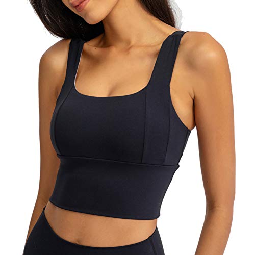 Bontierie Women's Padded Sports Yoga Bra Full-Support Crop Tank