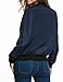 HOTOUCH Womens Classic Quilted Jacket Short Bomber Jacket Coat Navy Blue M