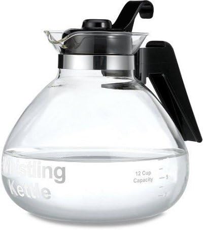 Godting Medelco 12-cup Glass Stovetop Whistling Kettle, Medium, As pictur