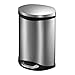 Household Essentials EKO 92180-1 Oblong Shell 1.5 Gallon Stainless Steel Step Trash Can with Lid | 6 Liter Metal Waste Bin