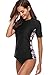 maysoul Women Short Sleeve Rash Guard Floral Swim Shirts Swimsuit Tops