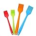 Silicone Pastry Basting Grill Barbecue Brush - Solid Core and Hygienic Solid Coating - 4 Bright Colored Red, Blue, Orange, Green