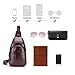 CHARMINER Sling Bag, Leather Chest Bag Crossbody Shoulder Business Backpack Outdoor