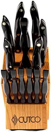 Cutco #2008 Galley +6 Table Knives Set with Cherry Finish Block (Clasic Brown)