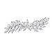 EVER FAITH Women's Wedding Barrettes CZ Marquise-Shaped Hibiscus Flower Leaf Hair Styling Tools Accessories Clear Silver-Tone