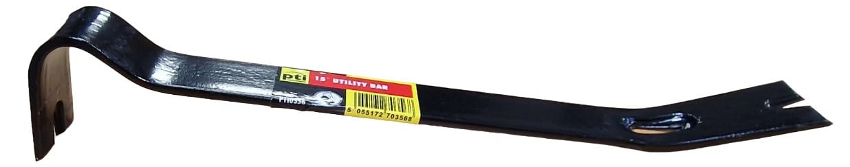 PTI Pry Bar Utility Crowbar Carbon Steel 15" Nail Removing Tool Puller Floorboard Lifter Prybar Claw Wreaking bar