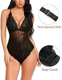 Avidlove - Body sexy de encaje para mujer, con corcho, de una pieza, de encaje