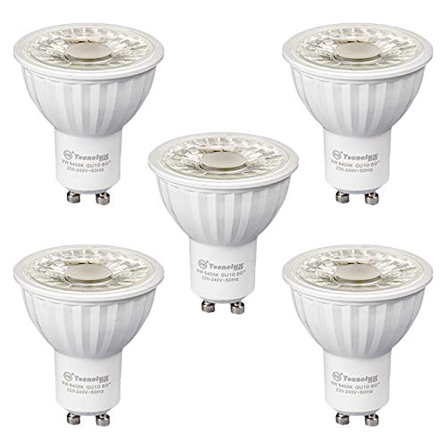 Pack of 5 GU10 LED Bulbs 9W 700 Lumens 6400K Cool Light