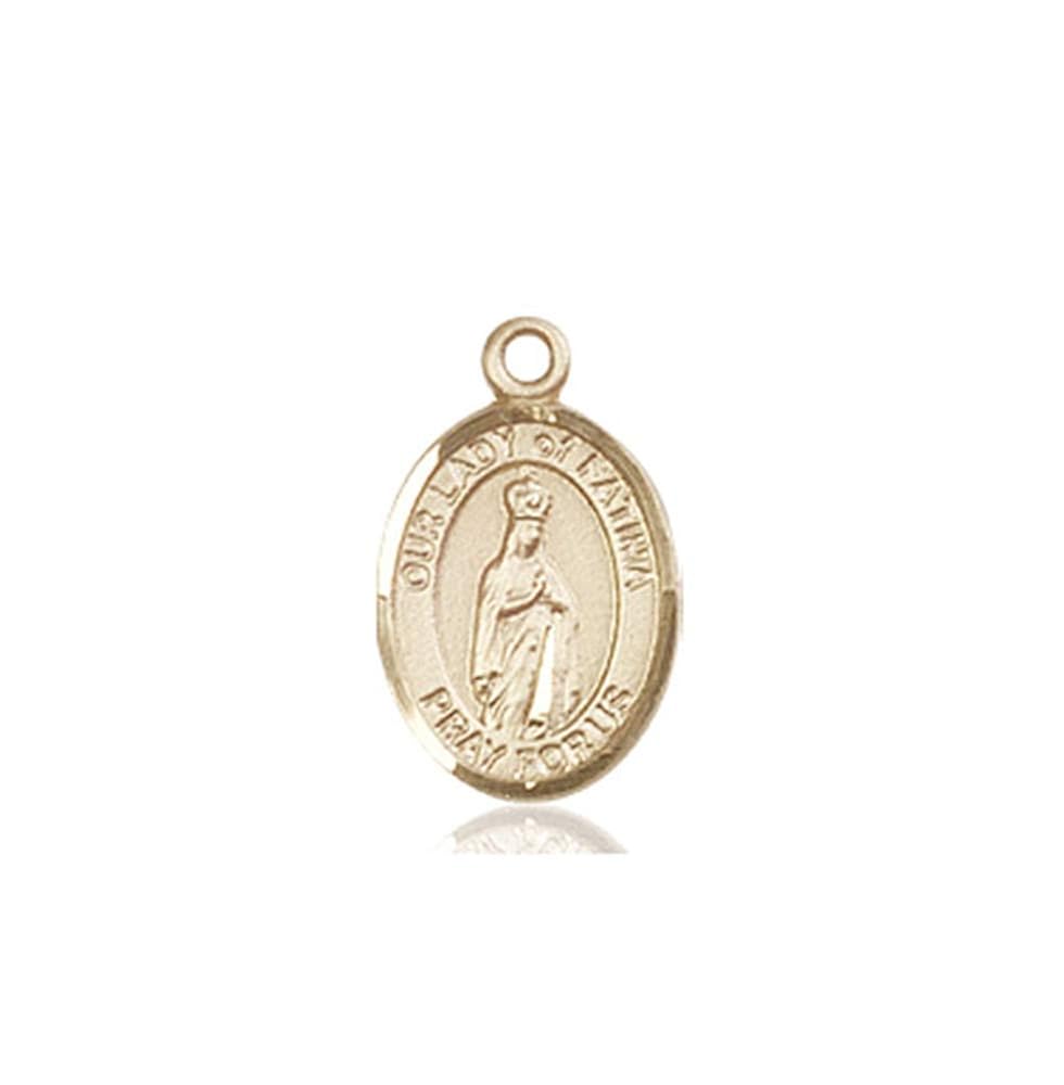 Necklaces Patron Saint 1 2 X 1 4 14kt Gold O L Of Fatima Medal Men