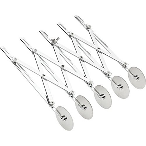 Stainless Steel 5-Wheel Adjustable Dough Divider Pastry Pizza Wheel Cutter Pasta Knife