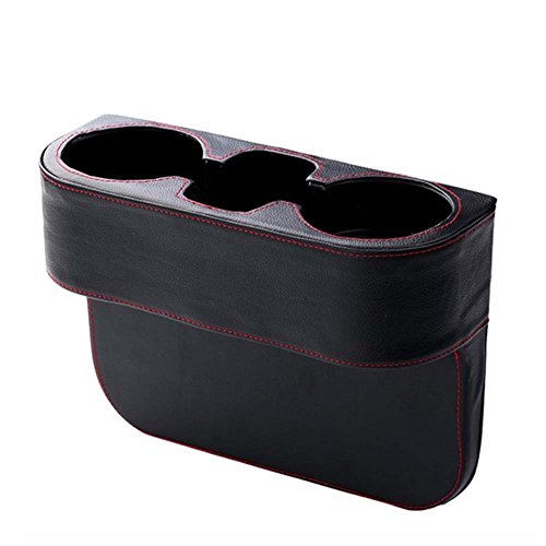 Universal Black Cup Holder & Phone Wedge – Fits Seat Seam Gap – Drink Or Phone Organizer