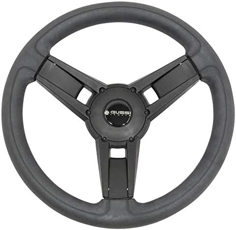 Giazza Black Premium Italian-Made Steering Wheel for Golf Carts - No Hub Adapter Needed (E-Z-GO TXT/RXV and Tomberlin Emerge)