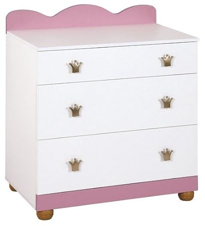 Lovely Baby Wardrobe Cupboard Sideboard Princess Wooden Chest Of 3