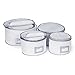 Richards Homewares Set of 4 Micro Fiber Quilted Deluxe Plate Case Dinnerware Storage Organizer for Saucers, Dinner Plates, Dessert Plates & Salad Plates - Include Content Label Inserts, White & Silver