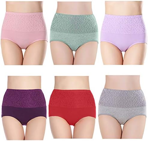 Womens Briefs Underwear High Waist No Muffin Cotton Panties Tummy Control Ladies Underpants for Women Multipack