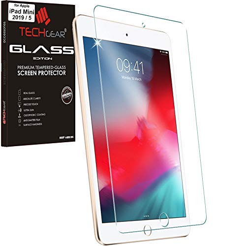 TECHGEAR GLASS Edition Screen Protector for iPad Mini 5 2019, Tempered Glass Screen Protector Cover [2.5D Edge] [9H Hardness] [Crystal Clarity] [Scratch-Resistant] [No-Bubble]