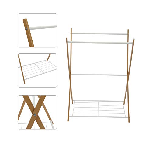 JEROAL Towel Rack Rail Stand Bathroom Storage Rack Laundry Drying Rack Hanger - Thumbnail 6