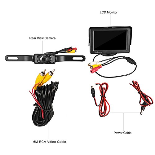 LeeKooLuu Backup Camera and Monitor Kit for Car/Vehicle/Truck