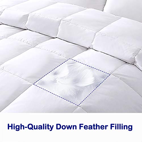 DOWNCOOL California King Down Comforter, White Goose Duck Down and
