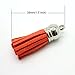 41 pcs of Mix Colors Leather Tassel with Silver White Caps Cell Phone Straps/DIY Charms