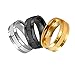3 PCS 8mm Black Silver Gold Brick Pattern Style Wedding Band Ring, Nickel Free, Cobalt Free!