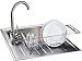 Neat-O Over-The-Sink Kitchen Dish Drainer Rack, Durable Chrome-Plated Steel (Black)