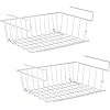 Under-Shelf-Storage-Basket-m-zimoon-Under-Cabinet-Hanging-Metal-Wire-Storage-Wire-Basket-Organizer-Fit-Dual-Hooks-for-Kitchen-Pantry-Desk-Bookshelf-Cupboard-2pcs-White Under Shelf Storage Basket, m zimoon Under Cabinet Hanging Metal Wire Storage Wire Basket Organizer Fit Dual Hooks for…