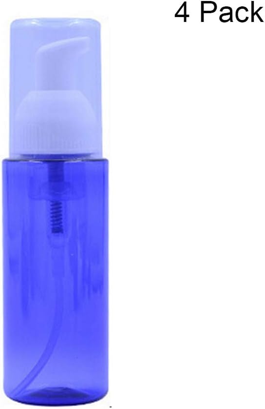 BELUPAID Foaming Bottles 4 Pack Soap Dispenser Foaming Pump BPA-Free Plastic Refillable Portable Travel Liquid Soap Bottle 80 ml/2.8 oz Size Cylindrical Bottle (Blue)