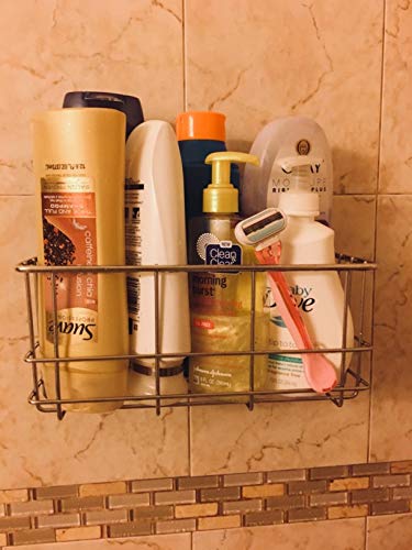 Slideep Vacuum Suction Cups Shower Caddy, Bathroom Storage Basket, Deep Bath Shampoo Conditioner Sponge Holder, Kitchen Storage Organizer, Stainless Steel Shelf - Thumbnail 5