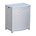 Oceanstar BHV0100W Bowed Front Veneer Laundry Wood Hamper, White Finished