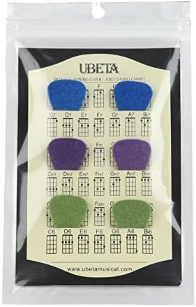 VIVICTORY Felt Picks Ukulele plectrum and Portable Chord Card-6 pcs