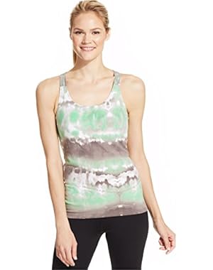 Calvin Klein Performance Printed Basketweave Tank Green X-Small