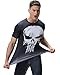Red Plume Men's Film Super-Hero Skull Logo Sports Shirt Running Party Short Sleeve Tee (L)