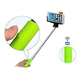 Selfie Stick, Imarku® Extendable Wireless Bluetooth Selfie Stick with built-in Bluetooth Remote Shutter Monopod for Apple, Android Smartphones (Green)