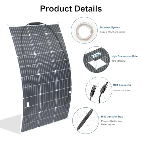Monocrystalline 200W 12V Flexible Solar Panel Kit For Outdoor Mobile Use