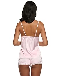 Ekouaer Ropa de dormir para dama Ropa de dormir de satén Pijama Cami Set Sensual Ropa de noche XS-XL