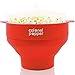 Original Colonel Popper Healthy Microwave Popcorn Maker - LFGB Food Grade Certified BPA Free Popcorn Poppers (Classic Red)