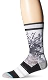 Stance Men's Gorge Gervin Splatter NBA Legends Crew Sock, Black, Sock Size:10-13/Shoe Size: 6-12