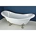 Kingston Brass Aqua Eden VCT7D7231NC8 Cast Iron Double Slipper Clawfoot Bathtub with Brushed Nickel Feet and 7-Inch Centers Faucet-Drillings, 72-Inch, White