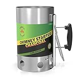 Firefly Grill 'N More Charcoal Chimney Starter, Charcoal Starter, Stainless Steel Charcoal Chimney Starter, No Lighter Fluid, 5 LB. Charcoal Capacity, Heat Resistant Handle