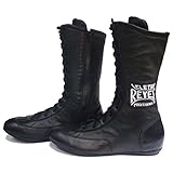 Cleto Reyes Leather Lace Up High Top Boxing Shoes - Black