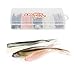 RUNCL Anchor Box - Soft Jerk Baits, Baitfish with Split Tail Flat Nose, Jerk Minnow, Soft Fishing Lures 2-3/4in (Pack of 50)
