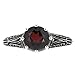 Antique Finish Filigree Sterling Silver Round Cut Natural Mozambique Garnet Ring (2.5 CT.T.W)