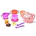FunsLane Colorful Tea Party Set Toy with Cartoon Pink Smile face Teatop and Colorful Cute Teacups Sets for Pretend Play Accessories 11 PCS