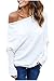 Aifer Women's Off Shoulder Sweater Batwing Sleeve Loose Pullover Sweater Knit Jumper Tops