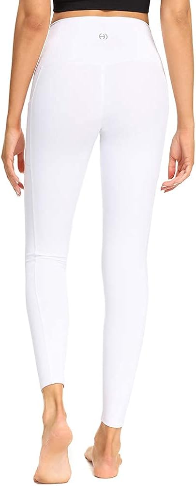 HIGHDAYS High Waist Yoga Pants with Pockets for Women - Soft Tummy Control 4 Way Stretch Workout Leggings: Clothing