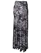 Lock and Love WB1058 Womens Tie Dye Fold Over Maxi Skirt XXXL Black